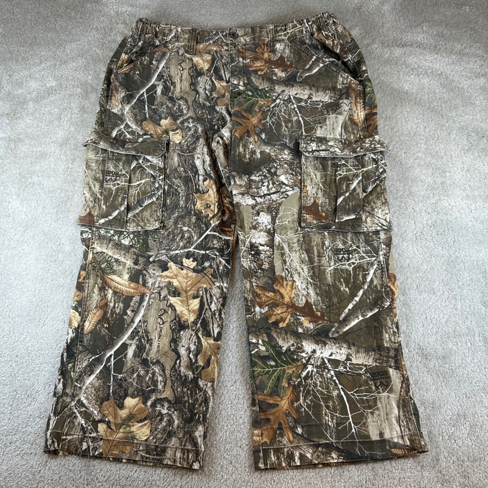 Realtree Edge Camo Cargo Pants Mens XL 36x28 Brown Green Hunting Utility Pockets